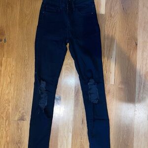 Sneak Peek Black Distressed Skinny Jeans